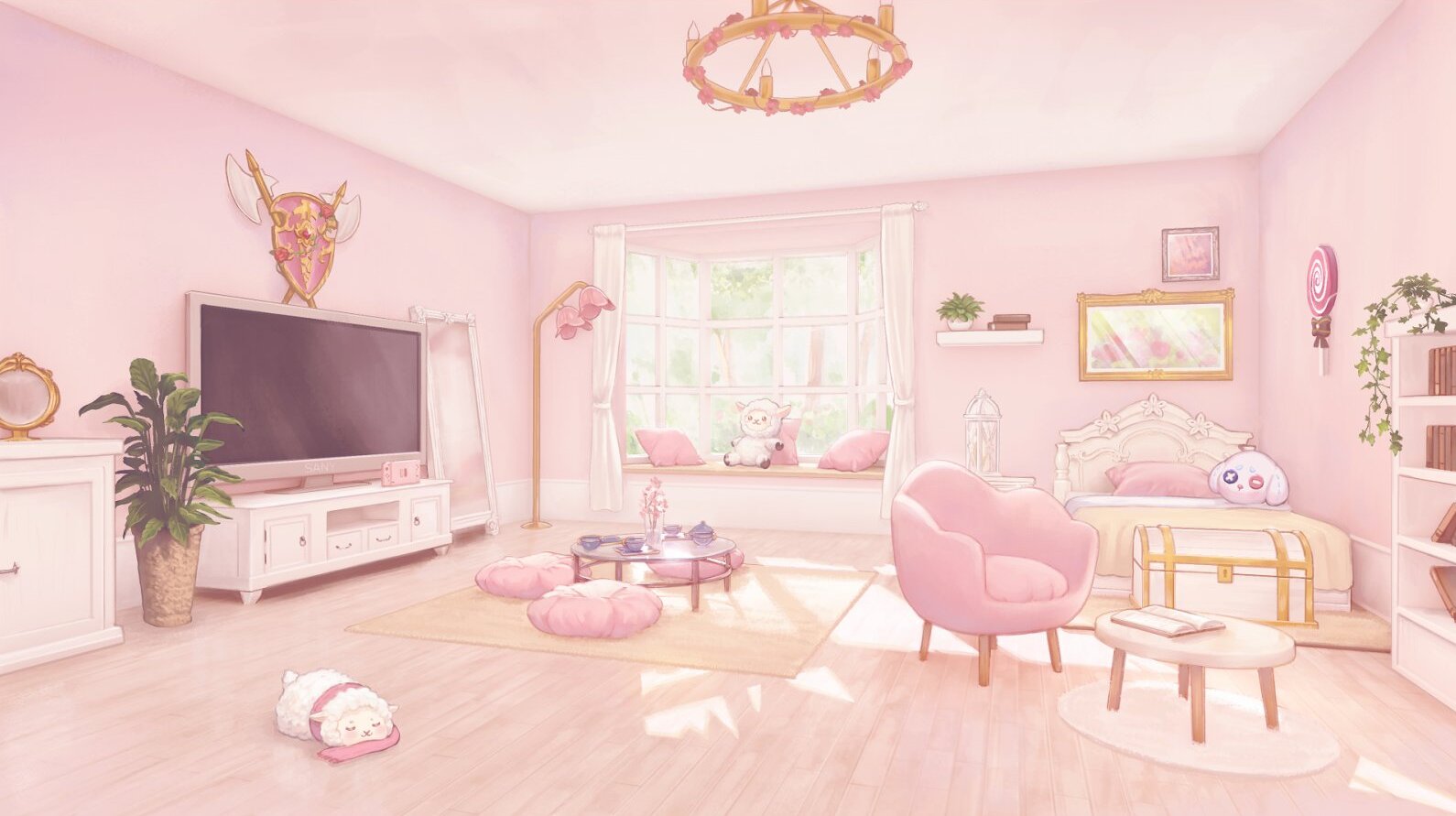 pink bedroom background